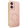 For Motorola Edge 50 Fusion 5G Phone Case Carbon Fiber Textured Electroplated TPU Back Cover