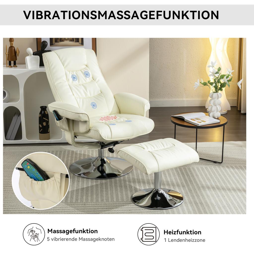 Gray Linen Manual Reclining Massage Office Chair Adjustable Home Furniture for Living Room