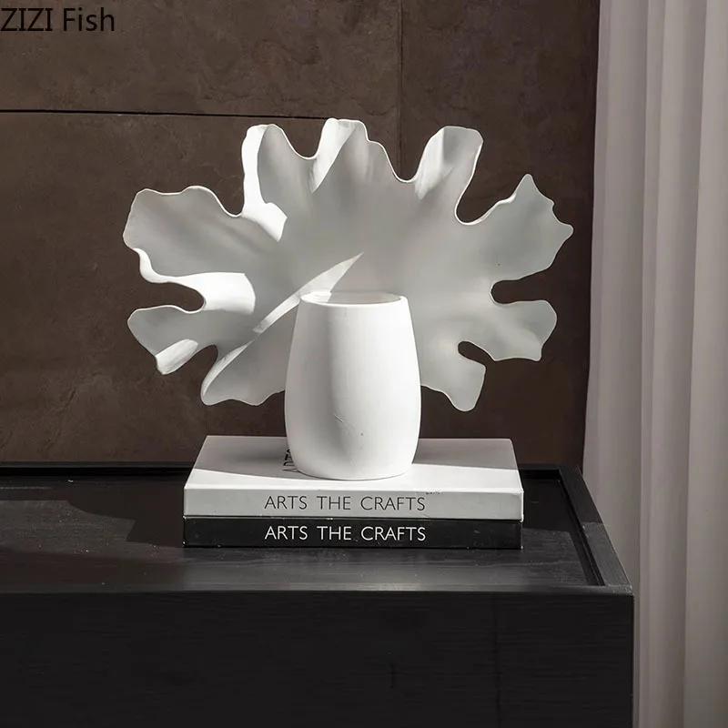 Blooming Flowers Ceramic Vase Desk Decoration Floral Arrangement Artificial Flowers Decorative White Vases Room Aesthetic Decor