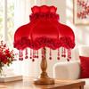 E27 Screw Fitting Lampshade Beaded with Dangling Bead Ornaments Ornate for Bedroom,