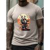 Samurai Men's T-shirt Soldier Print O Neck Short Sleeve Casual Anime Pullover Streetwear Outdoor Male Tee Top Oversized Clothing