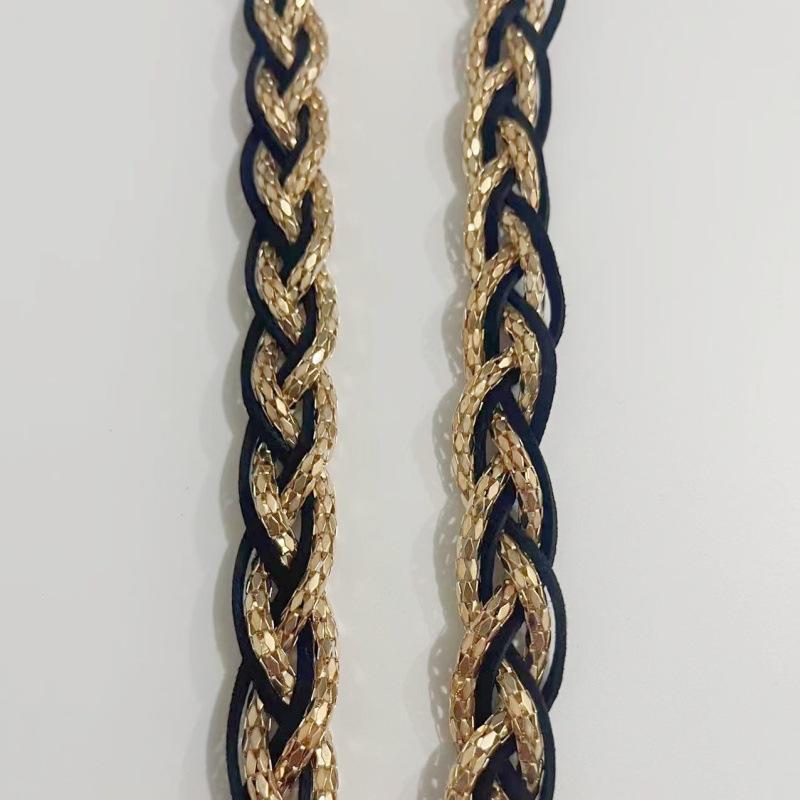 Korean New Thin Belt for Women Casual Metal Braided Tassel Dress Accessories Small Fragrance Style Thin Waist Chain Trendy