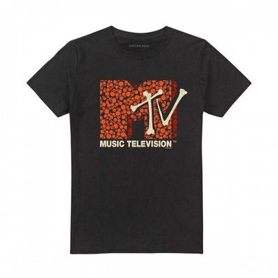 MTV Unisex Adult Skull Filled Logo T-Shirt