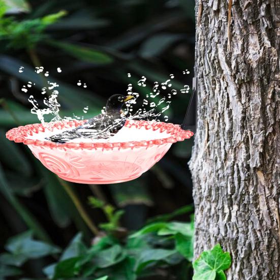 Outdoor Bird Bath Feeder Tray Durable Construction Easy To Clean Simple Installation Detachable Hummingbird Birdbath Bowl