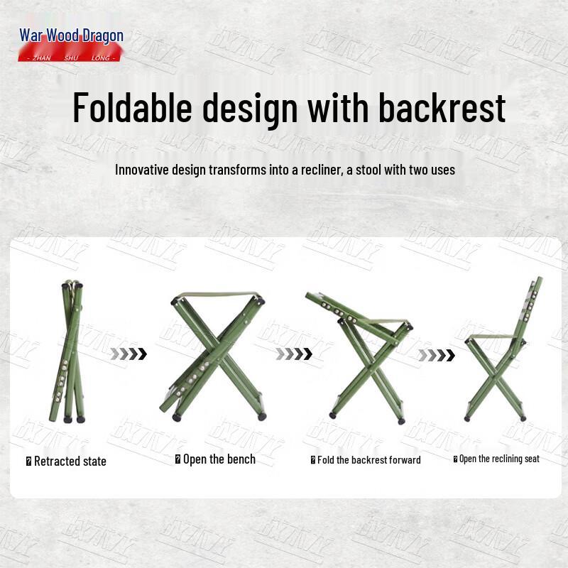 Tactical Dragon Portable Folding Fishing Stool with Backrest