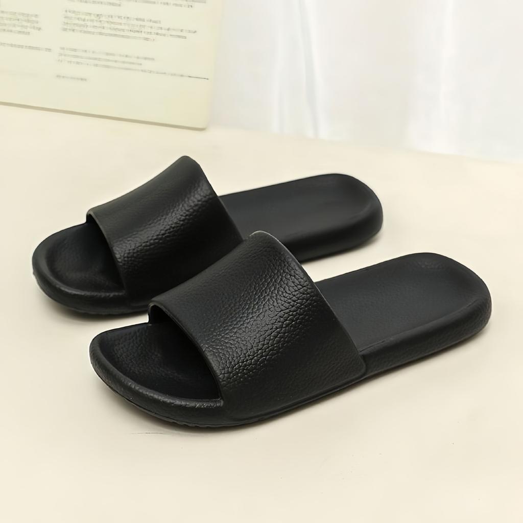 Leather pattern cool slippers thick bottom men's and women's home non-slip bathroom non-smelly feet home indoor summer