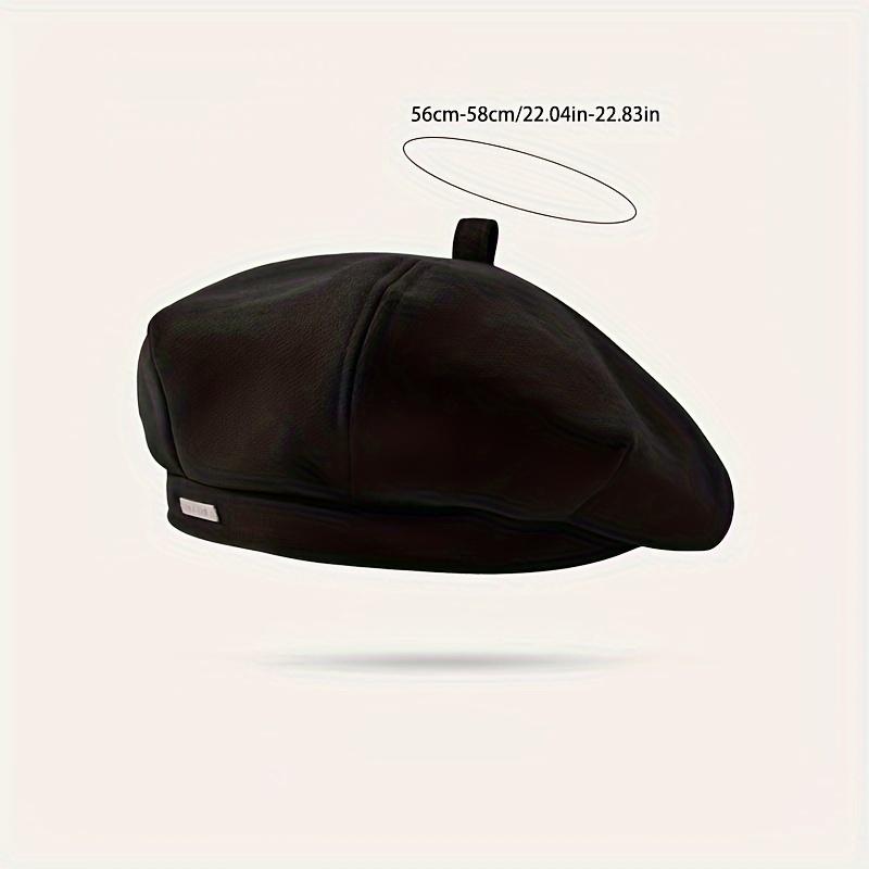 Béret à étiquette métallique pour femme, chapeau de ski décontracté rétro pour sports de plein air, cyclisme, automne et hiver