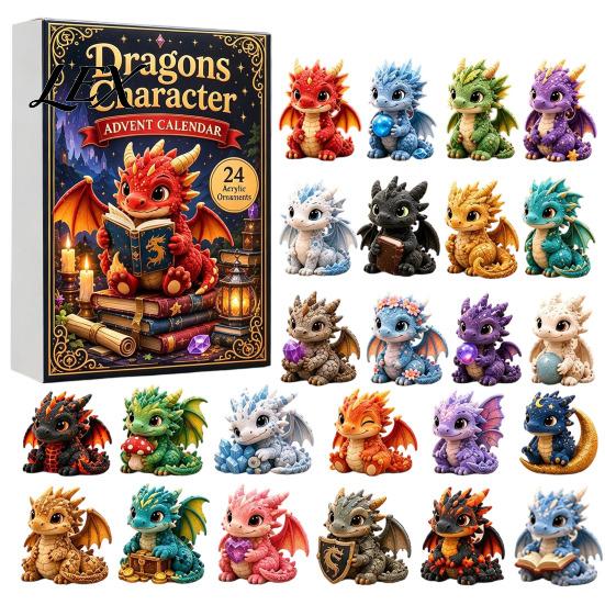Party Favors for Children Dragon Advent Calendar 2026, 24 Day Bookish Christmas Countdown with Acrylic Hanging Ornaments Mini Dragons, Fantasy