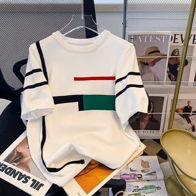 Oversized T-shirt Women Ice Silk Short Sleeve Top Summer Trend Thin T Shirt Fashion Design T-shirt Aesthetic Clothes
