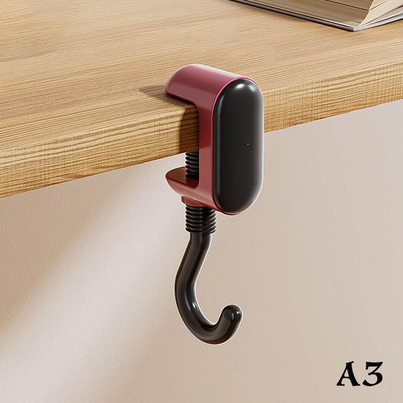 1pc Adjustable Dopamine Hanging Hooks Desk Edge Hook Punch Free Wall-mounted Storage Rack Bag Cup Holder Home Organization