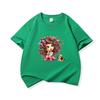 Kids Cotton T Shirt Floral Curly Hair Girl Sitting With Puppy Dog Print Crew Neck Short Sleeve Tee Casual Boys Girls Summer Tops