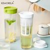 1 Stück 1100ml Tragbare Filterkaffeekanne Kühlschrank Kalt extrahierende Kaffeekanne Obst-Teeflasche mit Sieb Picknick Camping Getränk