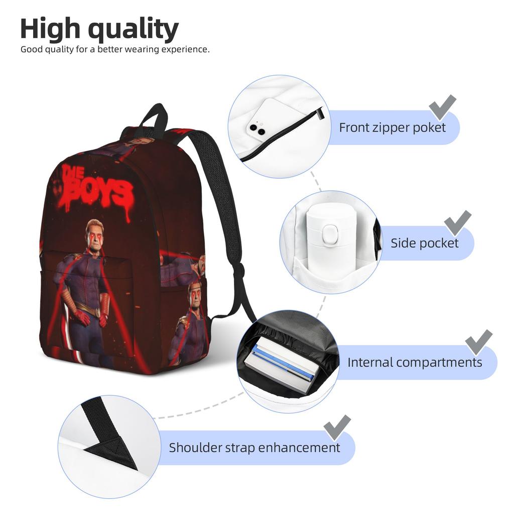 Invincibles Comic Cool Knapsack Sports Learner Hiking Journey  Everyday Backpack for Men Women Laptop Sling Tote