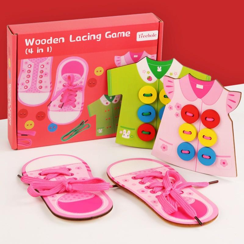 Children's Kindergarten Living Area Hand-worn Clothes Sewing Buttons Toys Montessori Early Education Educational Intelligence Hand-threading Board