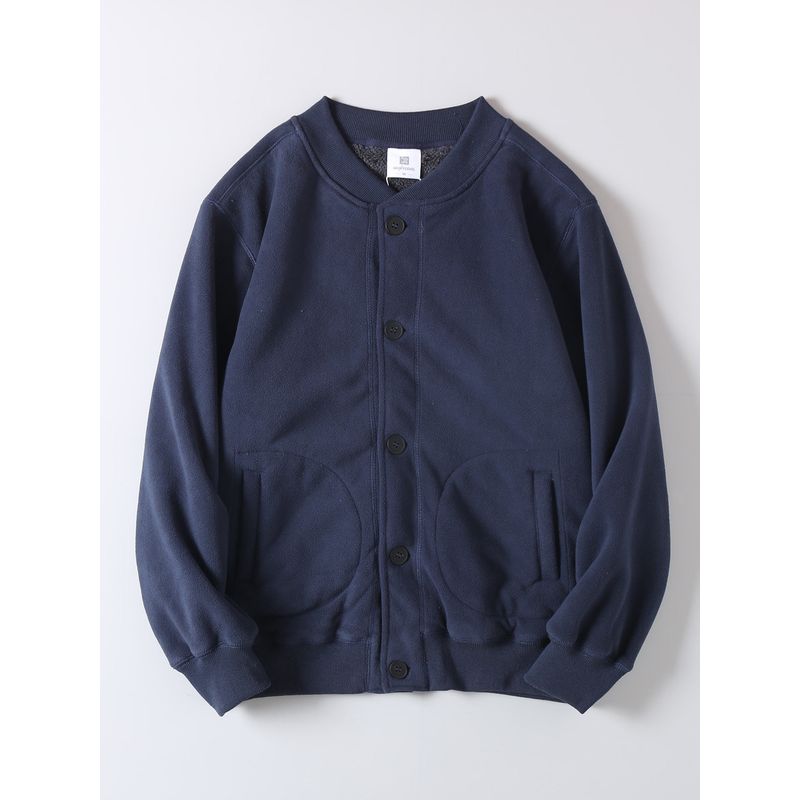 Retro Trendy Thickened Fleece-Lined Warm Cardigan Cotton Jacket for Men, Autumn and Winter Double-Sided Fleece Ma1 Baseball Jacket