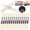 1-10Pairs Beginners Drumsticks Consistent Weight and Pitch Jazz Drum Sticks Wood Tip American Hickory Drumsticks for Percussion