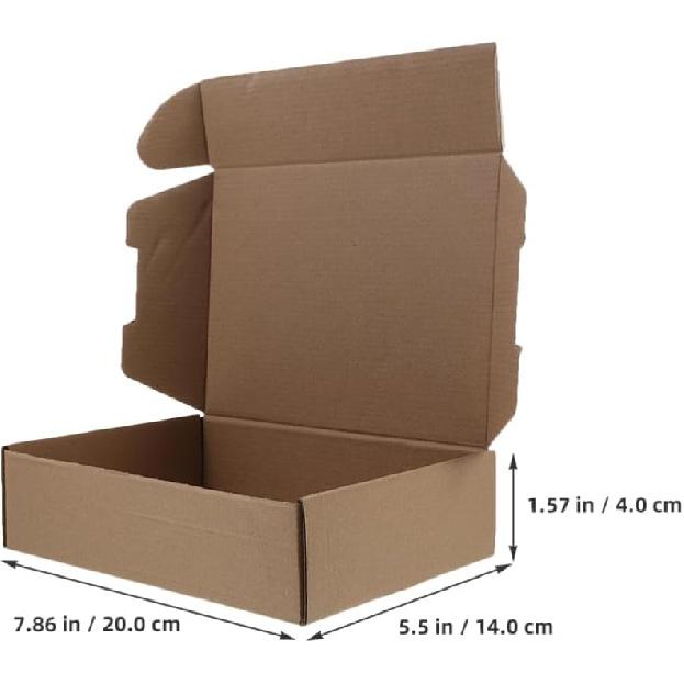 GLEAVI 10pcs Brown Mailer Boxes Cardboard Shipping Packaging Construction for Secure Mailing Efficient Flat Square Design Easy Assembly for Various