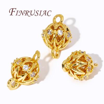 18K Gold Plated Zircon Charms/Bracelets Connectors For Jewelry Findings,Jewellery Connectors For Earrings Making DIY Accessories