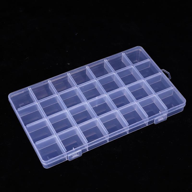 Jewelry Box - Transparent Plastic Storage Box with Multiple Compartments for Jewelry Organization. Ear Jewelry Storage Box. Portable Jewelry Box. Small белый