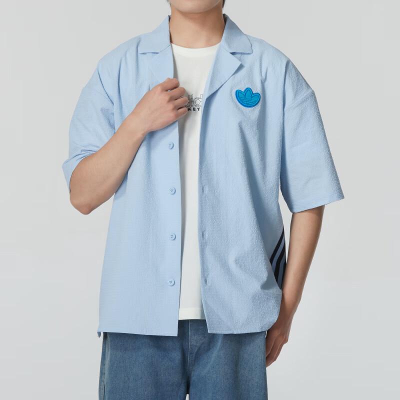 adidas Originals Comfortable Breathable Polo Shirt Men Tops Blue JI7230