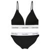 Ck Bra and Panties Strength M Women's Set, Sports, Gym, Training, Exercise, Plain, Women's Underwear, QF5650+F3787 BLACK(001) [Item]