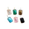 Colorful Rhinestone Square Stud Earrings for Women - European & American Style