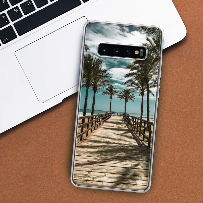 Summer Beach Sunset Sea Palm Tree Phone Case For Samsung Galaxy S10 Plus S20 FE S21 S22 Ultra S10E S9 S8 + S6 S7 Edge Lite Shell