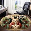 1pc Rabbit Ornament Office Round Rug, Carpet for Office, Gaming, Lightweight Round Floor Mat yy260208058