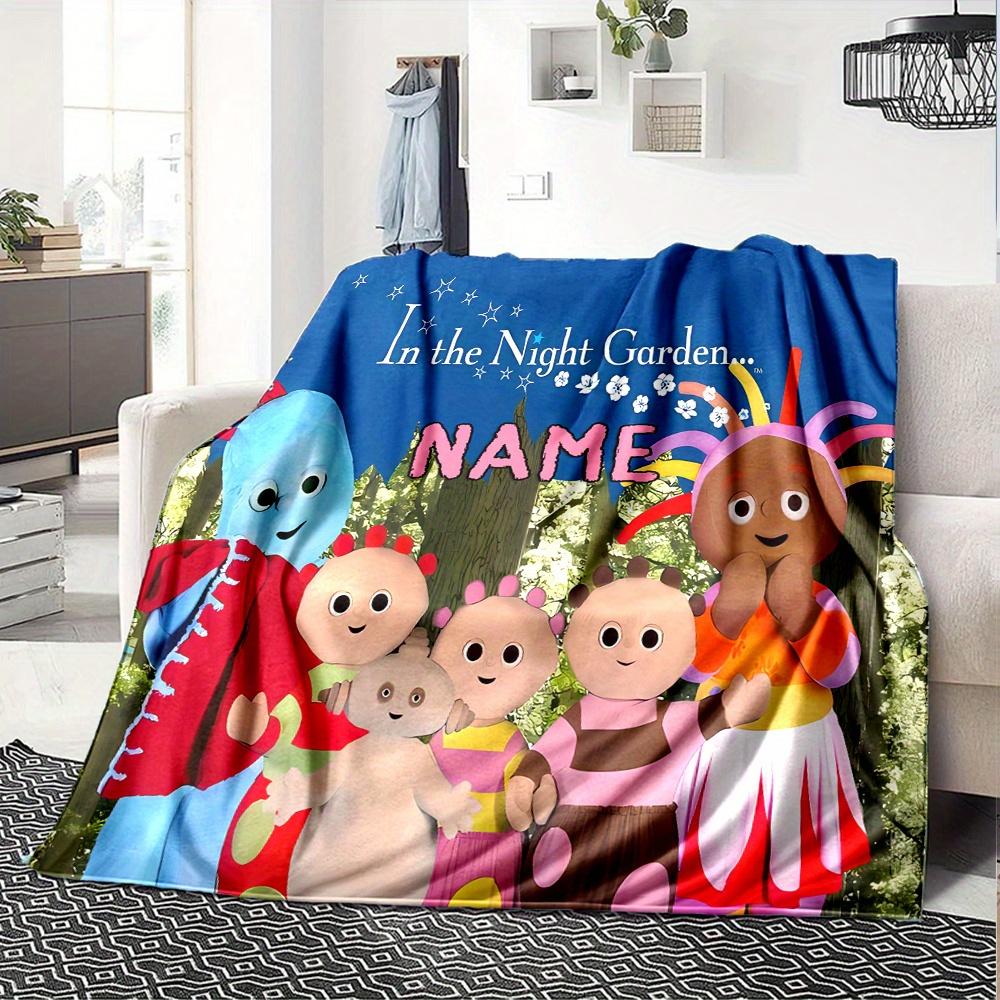 In The Night Garden Characters And Forest Scene Flannel Blanket Soft And Cozy Custom Name Gift For All Holidays Home Decor Office Nap Outdoor Holiday