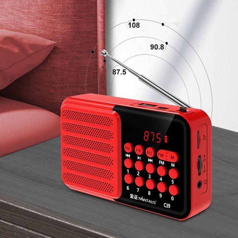

Мини FM-радио Портативный радиоприемник Bluetooth Стереодинамик MP3-плеер с микрофоном/ЖК-дисплеем Поддержка TF-карты Наушники Play