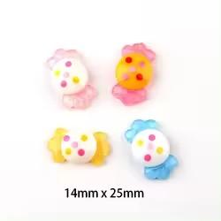 Craft Cheap Price Bulk Stock Dot Printed Flatback Candy Resin Cabochons 100 pcs/bag