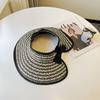 Big Brim Visor Cap Women'S Outdoor Collapsible Straw Hat Summer Empty Top Hats Sun Protection Beach Hats