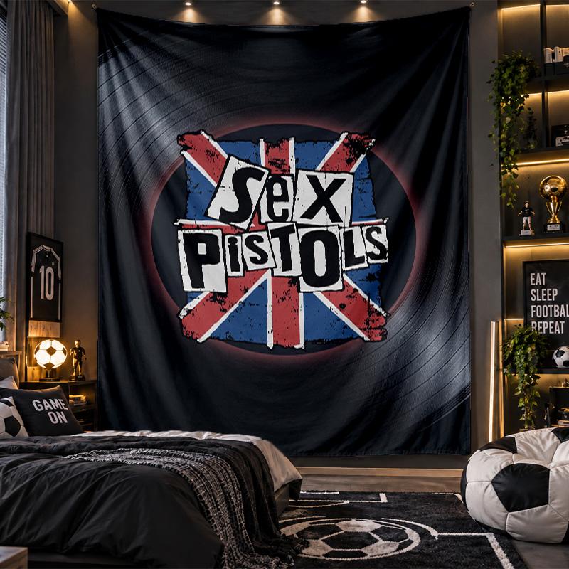 Wandbehang Tapisserie Sex Pistols Druck Stoff für Wohnzimmer Schlafzimmer Heimdekoration