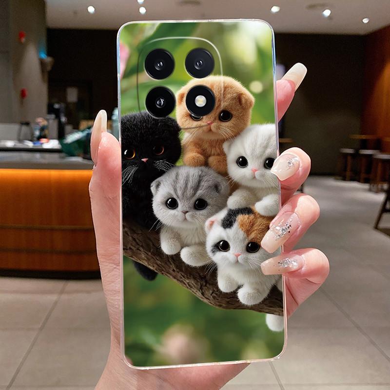 Phone Case For Vivo iQOO 15 Cat Wearing Pink Sunglasses Pattern Transparent TPU Soft Cover Shockproof Couple Protective Shell