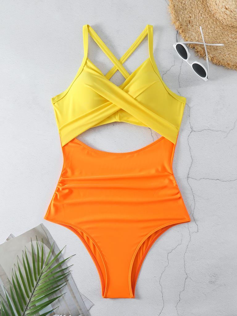 Women’s Sexy Monokini Bathing Suit One-Piece Cut-Out Bikini Swimsuit, Backless Tight-Fit Swimwear