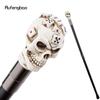 White Resin Dice Skull Head Walking Cane Fashion Decorative Steel Stick Gentleman Elegant Cosplay Cane Knob Crosier 93cm