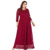 Seven-Sleeve Plus Size Lace Floral Party Dress for Women