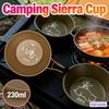 Foldable Handle Camping Sierra Cup with Handles Nesting Stainless Steel Soup Bowls 230ml for Hiking Backpacking Picnic Supplies