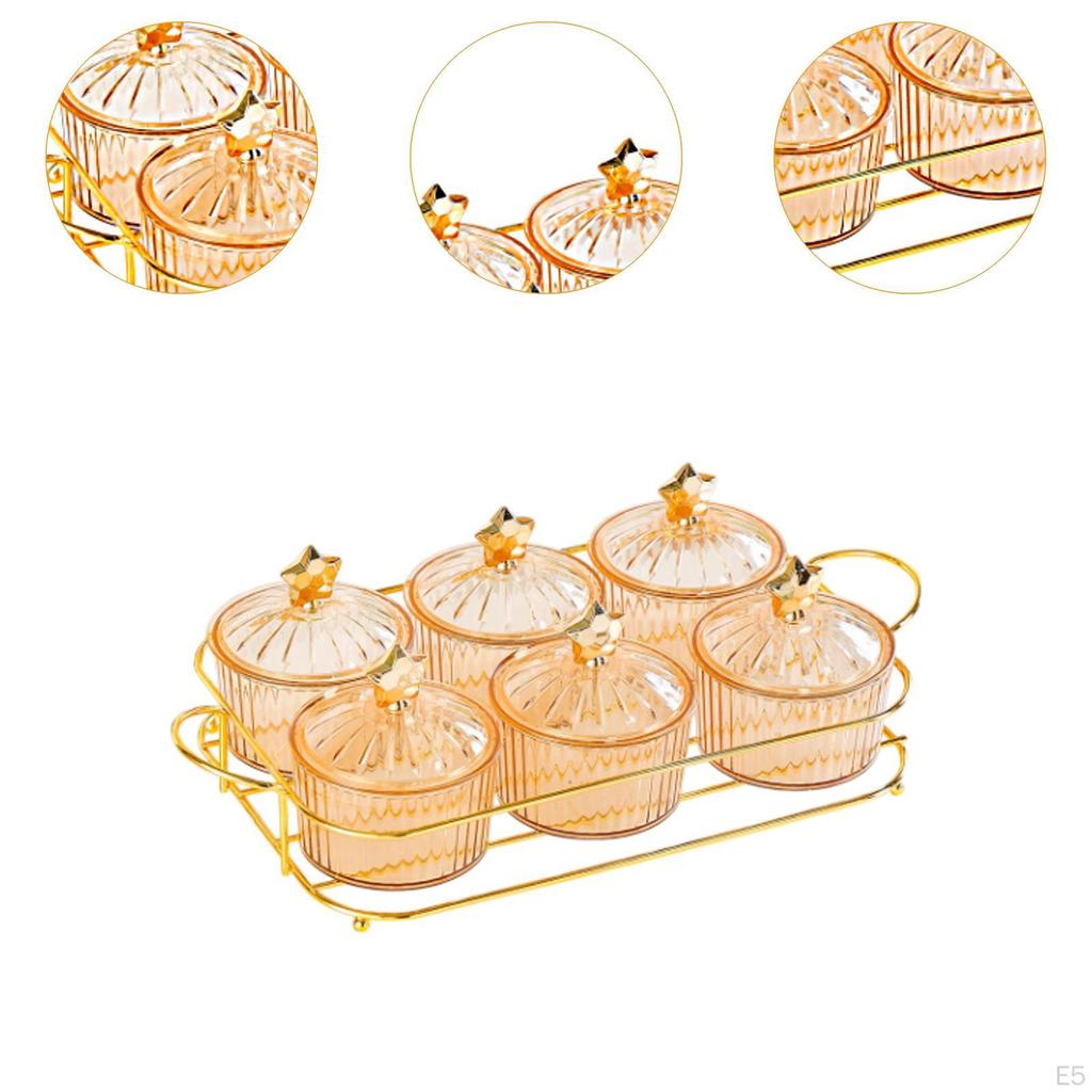 Dried Fruit Plate Appetizer Food Storage Box Candy Dish with Lid Divided Serving Platter for