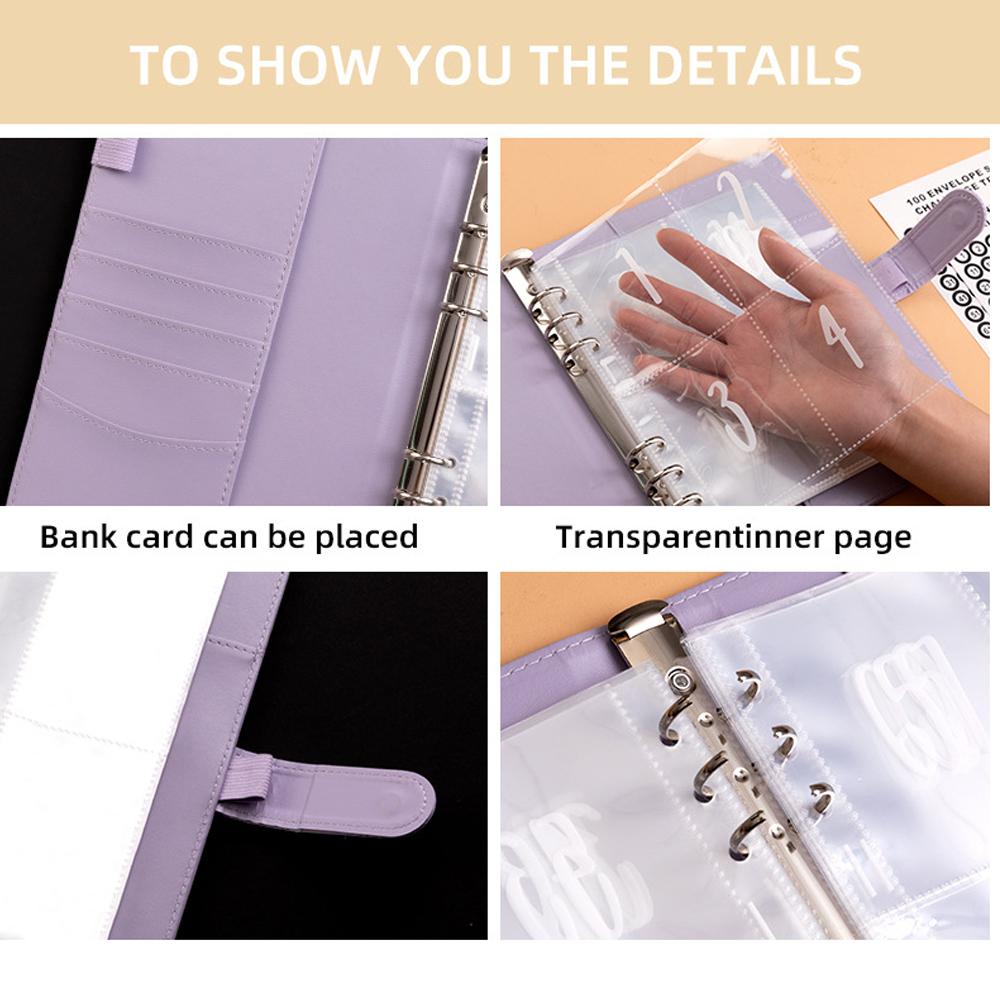 100 Envelope Challenge Binder Save Savings Challenges Loose-Leaf Binder Budget Binder with Cash Envelopes Money Organizer System