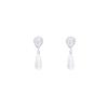 Micro-inlaid zircon water drop-shaped pearl earrings women's light luxury stud earrings
