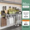 Punch-Free Wall-Mounted Kitchen Rack: Multifunctional Chopsticks, Knife Holder & Seasoning Storage