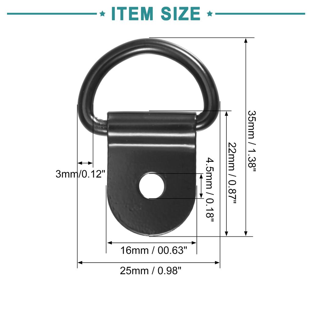 ACROPIX 4pcs 3mm Diameter Tie Down Anchor D-Ring Anchor Lashing Rings