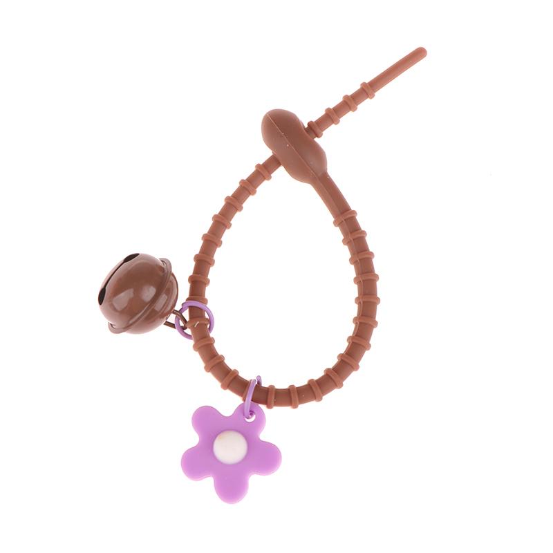 1Pc Sweet Candy Color Tadpoles Bell Keychain Silicone Floral Keyring For Girls Bag Pendant Car Key Ring Backpack Decoration