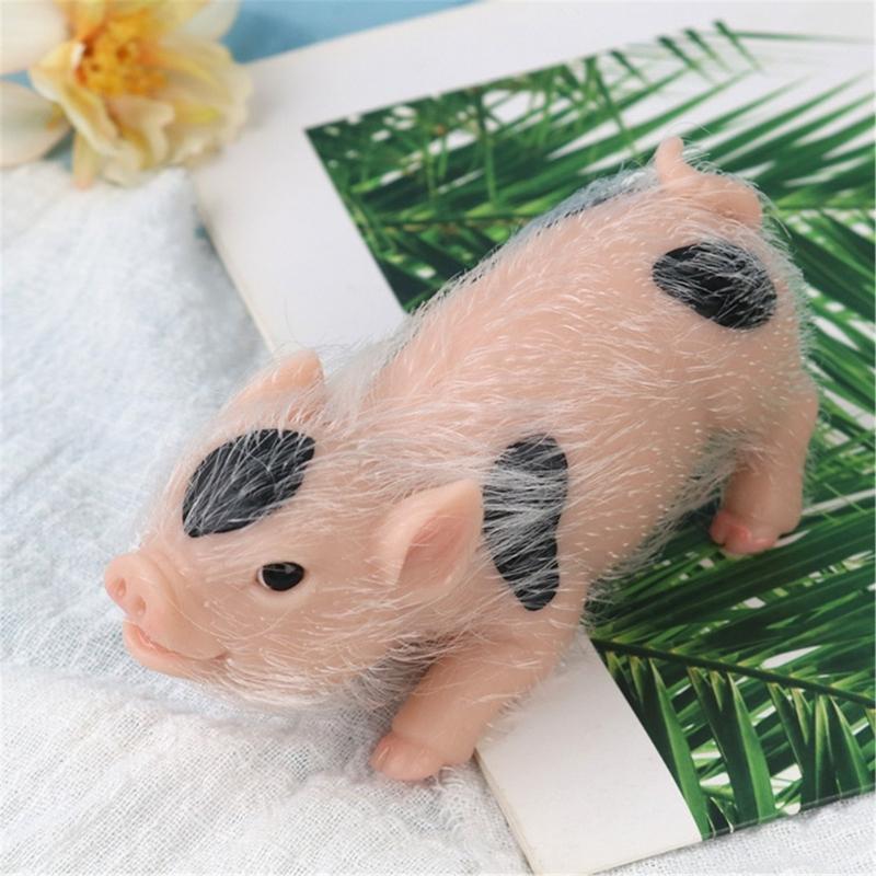 Mini Pig Figure Toy Cute Simulation Soft Silicone Animal Toy Kids Room Decors Reborns Pig Parenting Gift