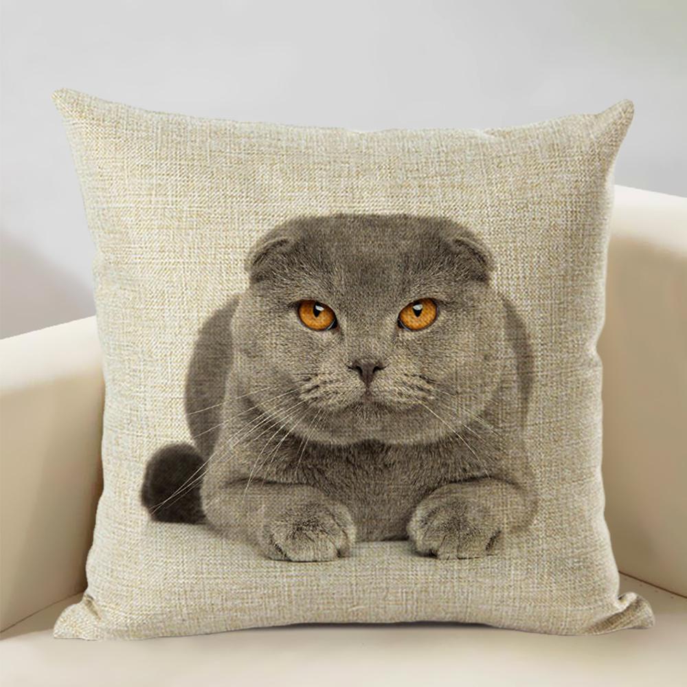 Nordic Animal Portrait Decorative Cushion Cover Dog Fashion Sofa Pillow Cover 45x45cm Linen Children's Gift Dog Companion