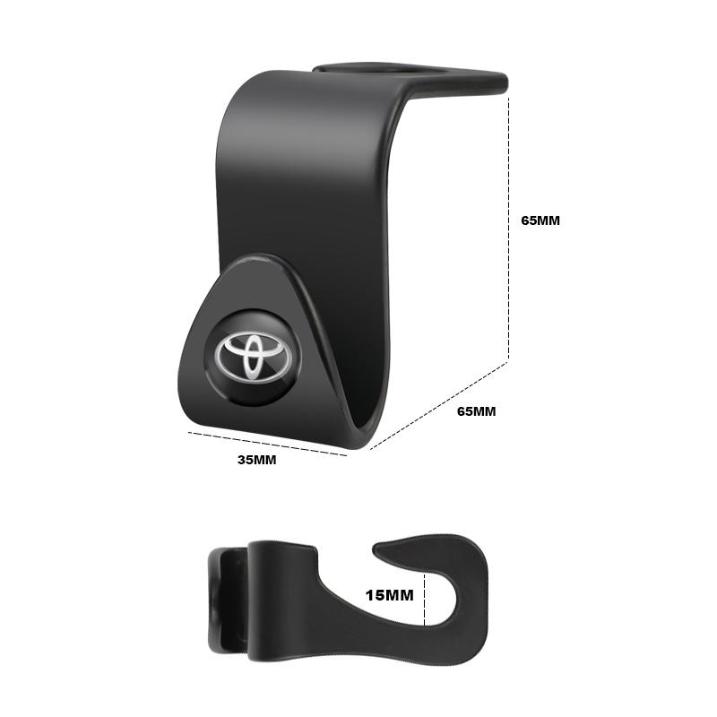 2Pcs ABS Car Logo Seat Back Hooks Accessories For Toyota 86 Mirai Supra Prado Alphard Crown Vellfire Venza Avalon Prius Camry CH
