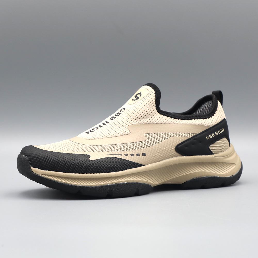 

Модная мужская обувь 2025 новая легкая, дышащая, удобная мужская обувь на мягкой подошве, противоскользящая, водонепроницаемая уличная обувь для хайкинга и повседневной носки 39 абрикосовый