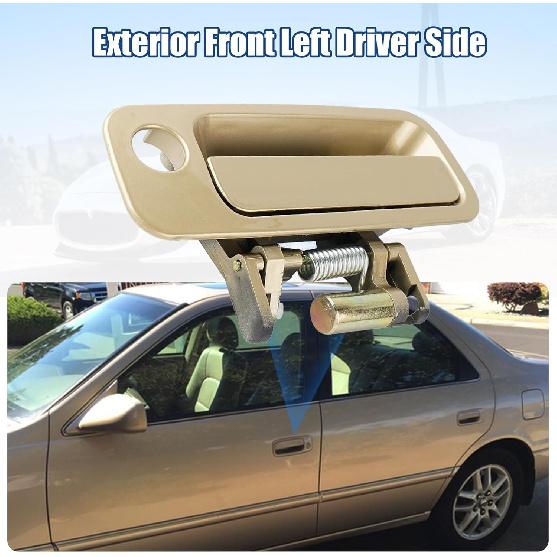 NPAUTO Front Left Driver Side Exterior Outside Door Handle Replacement For Toyota Camry 1997 1998 1999 2000 2001, Gold 79426