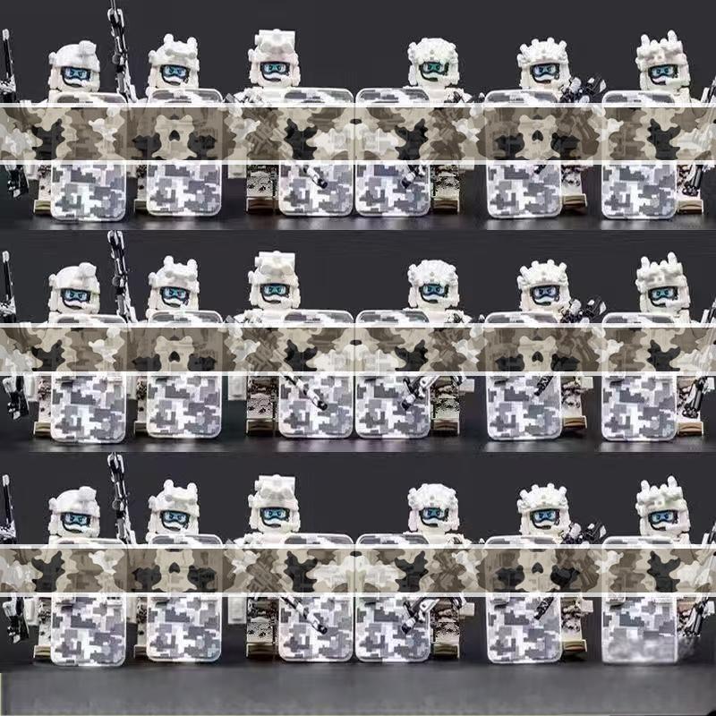 Military Mini Figures Collection Set, Special Forces Camo Commando Building Blocks, Army Role Play Toys Gift for Boys Children